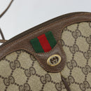 GUCCI GG Supreme Web Sherry Line Bag PVC Beige Gold 904 02 047 Auth 144351-18