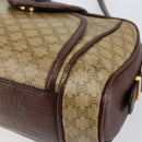 CELINE Macadam Canvas Shoulder Bag PVC Beige Gold Auth 144356-9