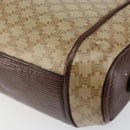 CELINE Macadam Canvas Shoulder Bag PVC Beige Gold Auth 144356-15