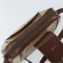 CELINE Macadam Canvas Shoulder Bag PVC Beige Gold Auth 144356-18