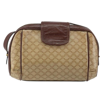 CELINE Macadam Canvas Shoulder Bag PVC Beige Gold Auth 144356 - 0