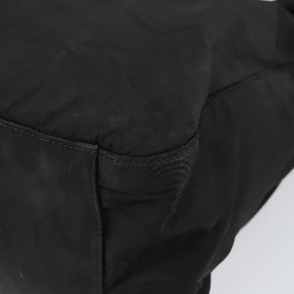 PRADA Shoulder Bag Nylon Black Silver Auth 144357