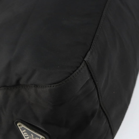 PRADA Shoulder Bag Nylon Black Silver Auth 144357