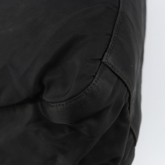 PRADA Shoulder Bag Nylon Black Silver Auth 144357