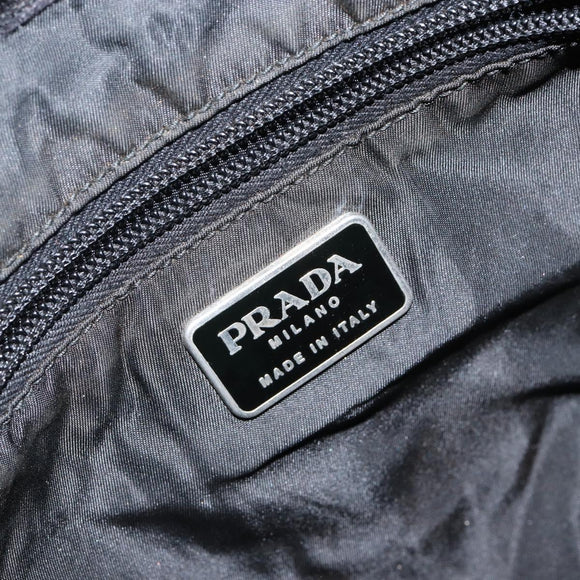 PRADA Shoulder Bag Nylon Black Silver Auth 144357