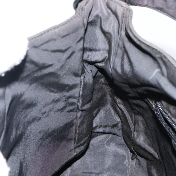 PRADA Shoulder Bag Nylon Black Silver Auth 144357