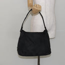 PRADA Shoulder Bag Nylon Black Silver Auth 144357-22