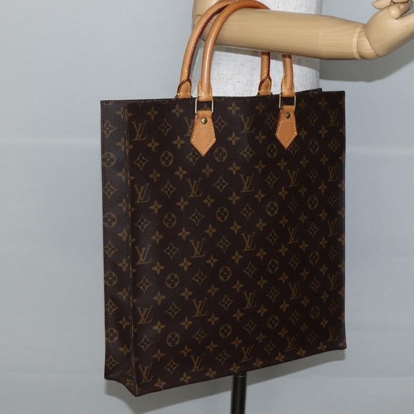 LOUIS VUITTON Monogram Sac Plat Hand Bag M51140 LV Auth 144364