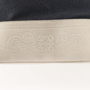 LOEWE Shoulder Bag Leather Navy Gold Auth 144366-18