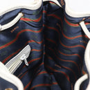 LOEWE Shoulder Bag Leather Navy Gold Auth 144366-19