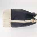 LOEWE Shoulder Bag Leather Navy Gold Auth 144366-3