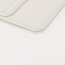 Christian Dior Chain Shoulder Bag Leather White Gold Auth 144367-10