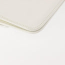 Christian Dior Chain Shoulder Bag Leather White Gold Auth 144367-12