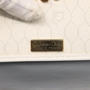 Christian Dior Chain Shoulder Bag Leather White Gold Auth 144367-17