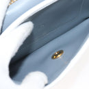 Christian Dior Chain Shoulder Bag Leather White Gold Auth 144367-18