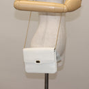 Christian Dior Chain Shoulder Bag Leather White Gold Auth 144367-21