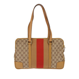 GUCCI GG Canvas Sherry Line Shoulder Bag Beige Gold 000 0849 2684 Auth 144368 - 0