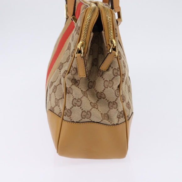 GUCCI GG Canvas Sherry Line Shoulder Bag Beige Gold 000 0849 2684 Auth 144368