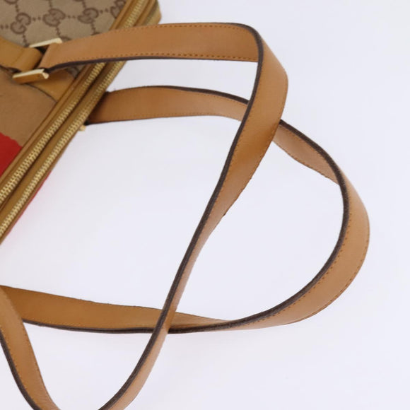 GUCCI GG Canvas Sherry Line Shoulder Bag Beige Gold 000 0849 2684 Auth 144368