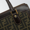 FENDI Zucca Canvas Hand Bag Black Brown Auth 144377-14