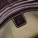 FENDI Zucca Canvas Hand Bag Black Brown Auth 144377-17