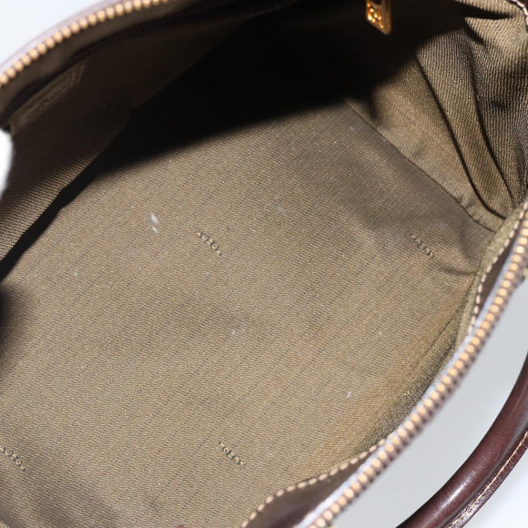 FENDI Zucca Canvas Hand Bag Black Brown Auth 144377