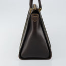 FENDI Zucca Canvas Hand Bag Black Brown Auth 144377-4