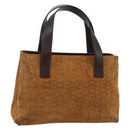 CELINE C Macadam Canvas Hand Bag Brown Gold Auth 144381-1