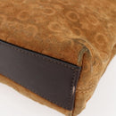 CELINE C Macadam Canvas Hand Bag Brown Gold Auth 144381-16