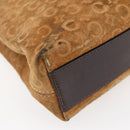 CELINE C Macadam Canvas Hand Bag Brown Gold Auth 144381-9