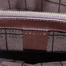 CELINE C Macadam Canvas Hand Bag Brown Gold Auth 144381-17