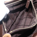 CELINE C Macadam Canvas Hand Bag Brown Gold Auth 144381-20