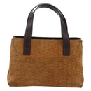 CELINE C Macadam Canvas Hand Bag Brown Gold Auth 144381-13