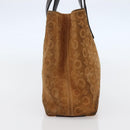 CELINE C Macadam Canvas Hand Bag Brown Gold Auth 144381-4