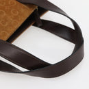 CELINE C Macadam Canvas Hand Bag Brown Gold Auth 144381-7