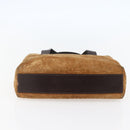 CELINE C Macadam Canvas Hand Bag Brown Gold Auth 144381-5