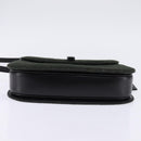 GUCCI Hand Bag Felt 2way Khaki Silver Auth 144382-5