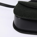 GUCCI Hand Bag Felt 2way Khaki Silver Auth 144382-9