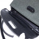 GUCCI Hand Bag Felt 2way Khaki Silver Auth 144382-10