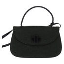 GUCCI Hand Bag Felt 2way Khaki Silver Auth 144382-13