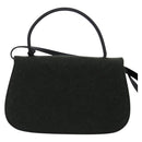 GUCCI Hand Bag Felt 2way Khaki Silver Auth 144382-2