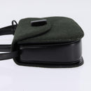 GUCCI Hand Bag Felt 2way Khaki Silver Auth 144382-3