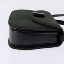 GUCCI Hand Bag Felt 2way Khaki Silver Auth 144382-4