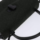 GUCCI Hand Bag Felt 2way Khaki Silver Auth 144382-6