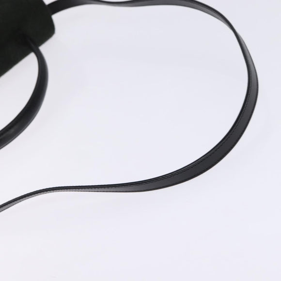 GUCCI Hand Bag Felt 2way Khaki Silver Auth 144382