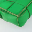 BOTTEGA VENETA Cassette Shoulder Bag Leather Green Auth 144383-14