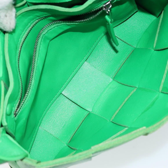 BOTTEGA VENETA Cassette Shoulder Bag Leather Green Auth 144383