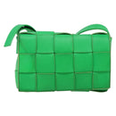 BOTTEGA VENETA Cassette Shoulder Bag Leather Green Auth 144383-13