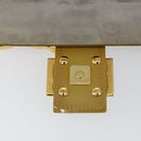 FENDI Mamma Baguette Schultertasche mit Kette Lackleder Grau Gold Auth 144385A-10