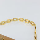 FENDI Mamma Baguette Schultertasche mit Kette Lackleder Grau Gold Auth 144385A-14